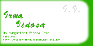 irma vidosa business card